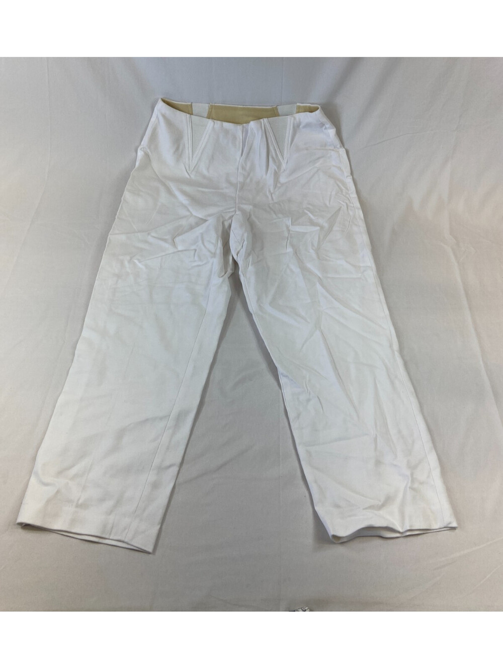 Womens Peter Nygard White Business Casual Pants Size 10 Stretch Waist Flat Front